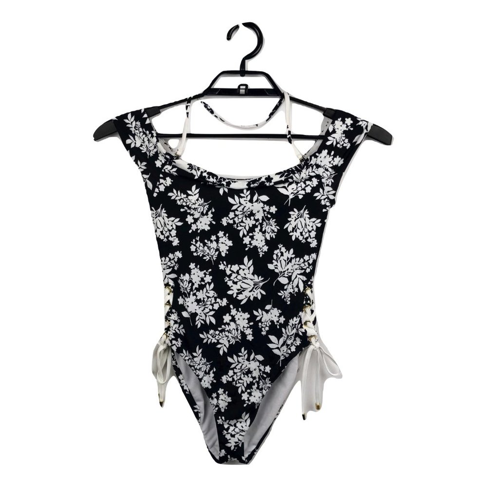 bar III Floral Off Shoulder One-piece Swimsuit
